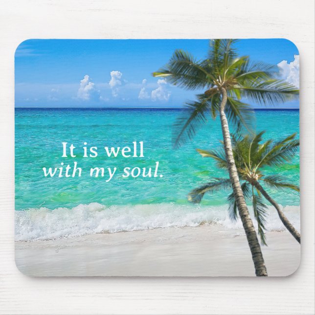 Strand Palmen Es ist gut mit meinem Soul Inspirati Mousepad (Vorne)