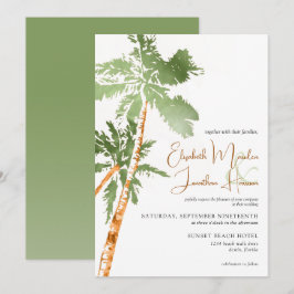 Strand Palmen Kupfer tropische Destination Einladung