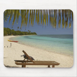 Strand, Palmen & Liegestuhl Mousepad