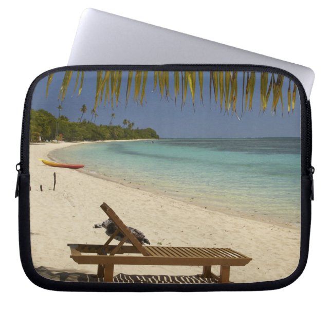Strand, Palmen & Liegestühle Laptopschutzhülle (Vorderseite)
