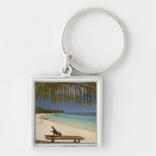 Strand, Palmen & Liegestühle Schlüsselanhänger