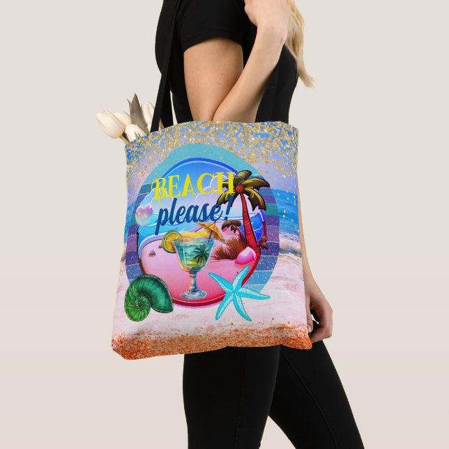 Strand Palmen und personalisierte Tasche (Von Nahem)