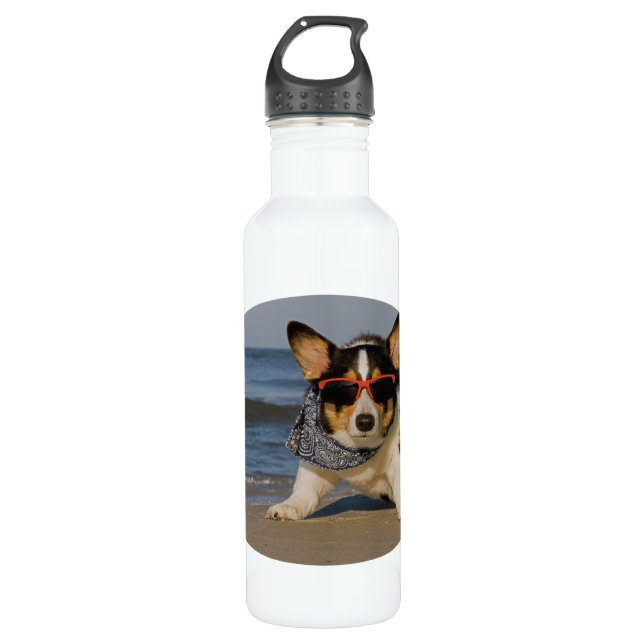 Strand-Patrouille Edelstahlflasche (Vorderseite)