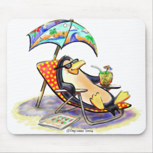 Strand-Pinguin Mousepad