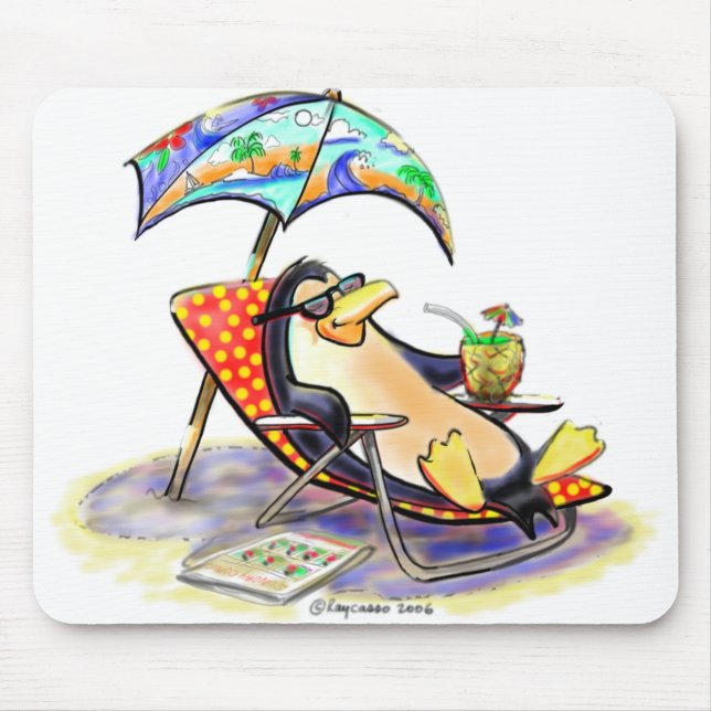 Strand-Pinguin Mousepad (Vorne)