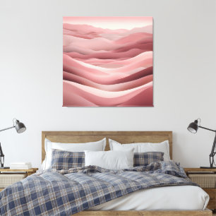 Strand-Pink-Kunst durch KI Leinwanddruck