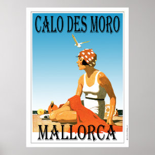Strand-Plakat Calo DES Moro Mallorca Poster
