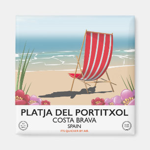 Strand Platja del Portitxol, Costa Brava, Spanien Magnet
