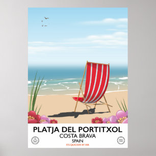 Strand Platja del Portitxol, Costa Brava, Spanien Poster