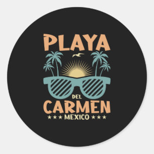 Strand Playa Del Carmen Mexiko Familienurlaub  Runder Aufkleber