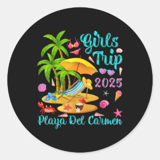 Strand Playa Del Carmen Mexiko Sommer Mädchenreise Runder Aufkleber