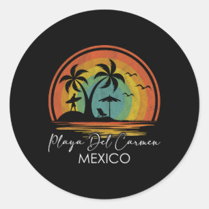 Strand Playa Del Carmen Mexiko Sommerurlaub Tropis Runder Aufkleber