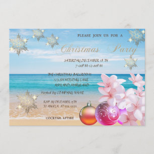 Strand, Plumeria, Weihnachtsbälle Corporate Party Einladung