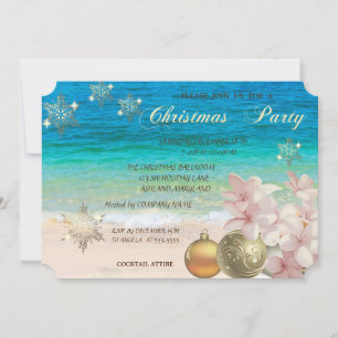 Strand, Plumeria, Weihnachtsbälle Corporate Party Einladung