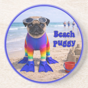 Strand Puggy Getränkeuntersetzer