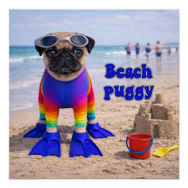 Strand-Puggy Poster (Vorderseite)
