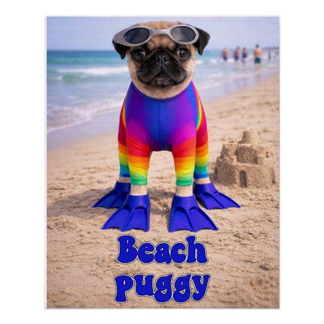 Strand-Puggy Poster (Vorderseite)