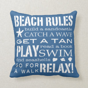 Strand-Regeln durch das Küste-klassische Blaue u. Kissen