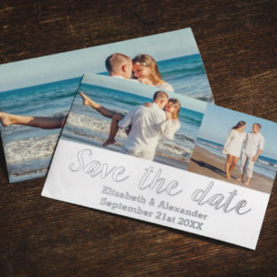 Strand Reise Foto Collage Save The Date Karte
