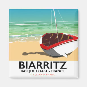 Strand-Reiseplakat Biarritz Frankreich Magnet