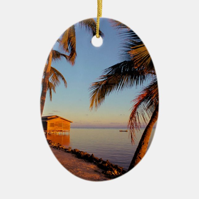 Strand Roatan Honduras Keramikornament (Vorne)