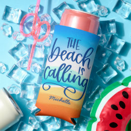 Strand ruft | Typografie Beach Illustration Selters Dosenkühler