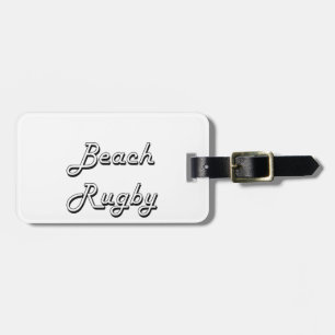 Strand-Rugby-klassischer Retro Entwurf Gepäckanhänger