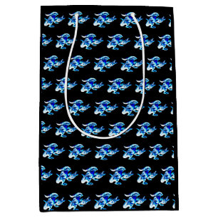 Strand-Ruhende-Möwe-Küsten-Wildlife-Kunst Blau Mittlere Geschenktüte