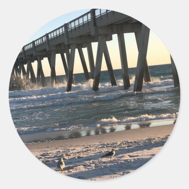 Strand Runder Aufkleber (Vorderseite)