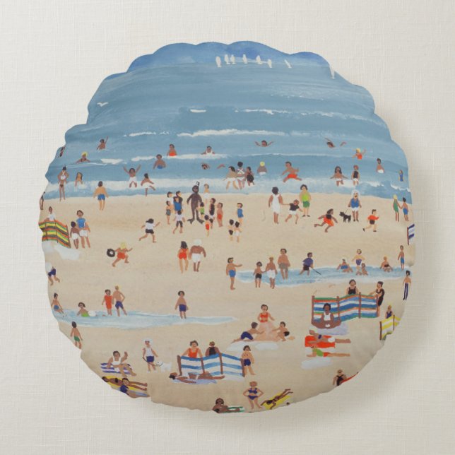 Strand Rundes Kissen (Vorderseite)