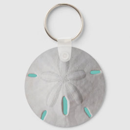 Strand Sand Dollar Sommer türkis weiß Schlüsselanhänger