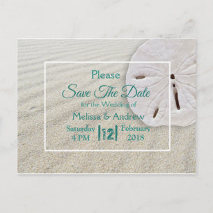 Strand-Sand-Dollar-Themen-Hochzeit Termin vormerke Ankündigungspostkarte