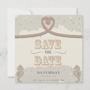 Strand-Sand-Herzknoten Save-the-Date-Hochzeitseinl Save The Date