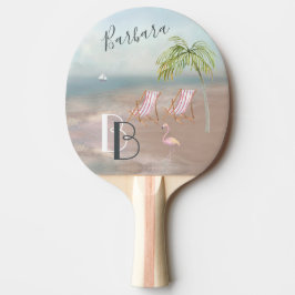 Strand Sand Ocean Palm Tropical Tischtennis Schläger