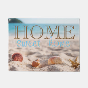 Strand, Sand, Seestern, Muscheln, Heim Süß Heim Fußmatte