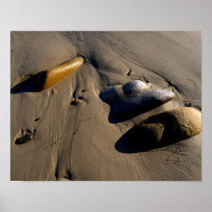 Strand/Sand/Steine/Felsen/Kieselsteine Poster