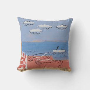 Strand, Sand und blauer Himmel Moderne Art Pillow Kissen