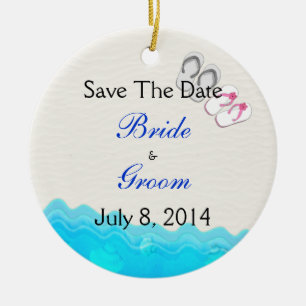 Strand-Sandelholze, die Save the Date Wedding sind Keramikornament