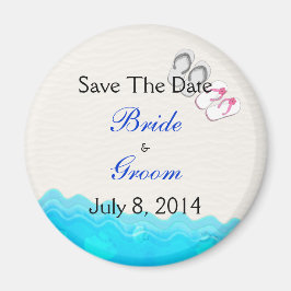 Strand-Sandelholze, die Save the Date Wedding sind Magnet