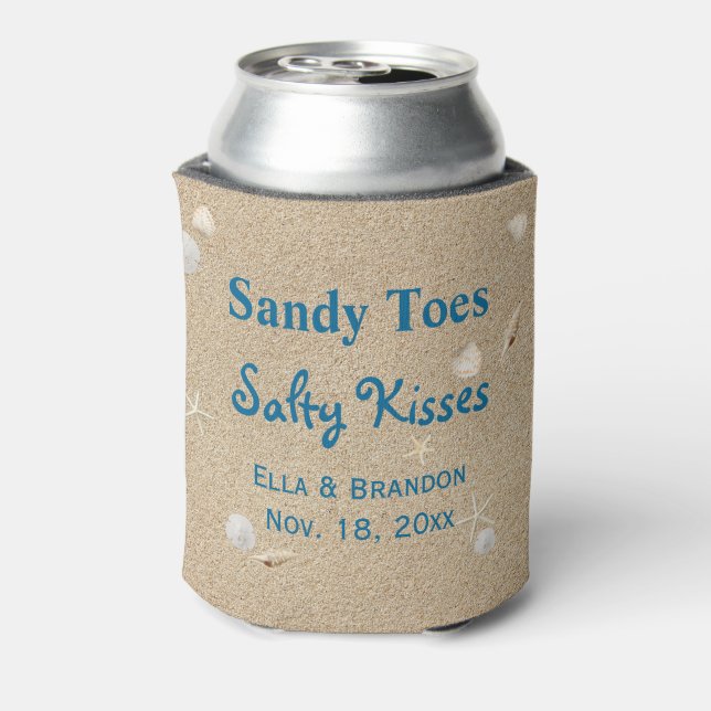 Strand Sandy Toes Salty Kisses Can Cooler Dosenkühler (Kanne Rückseite)