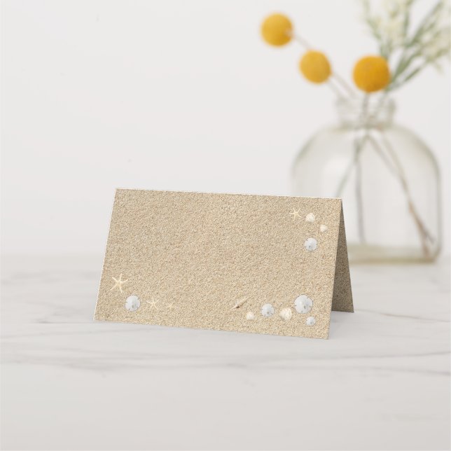 Strand Sandy Toes Salty Kisses Klappte Platzkarten (Vorderseite)