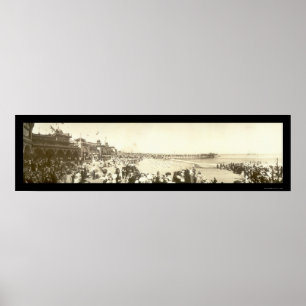 Strand Santa Cruz, CA-Foto 1908 Poster