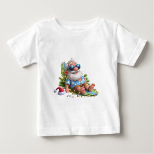 Strand Santa Sommerferien süße Weihnachtslichter Baby T-shirt