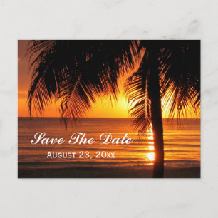 Strand-Save the Date Hochzeit in Urlaubsorts-Karte Ankündigungspostkarte