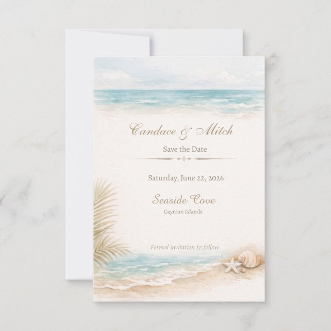 Strand Save-the-Date-Karte Save The Date (Vorderseite)