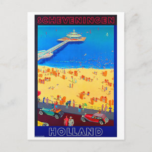 Strand Scheveningen, Holland, Vintage Postkarte