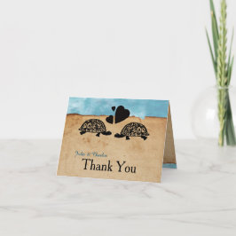 Strand-Schildkröte-wunderliches personalisiertes Dankeskarte
