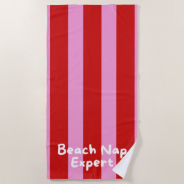'Strand-Schlaf-Experte' Sommer Rot und Rosa gestre Strandtuch