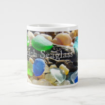 Strand Seaglass riesiges großes Tassen-Seeglas