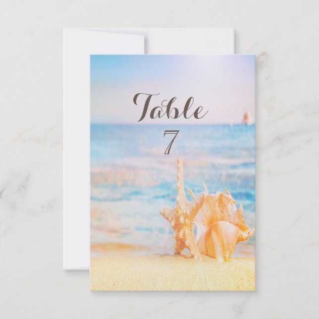 Strand, Seastar, Seashell Einladung (Vorderseite)